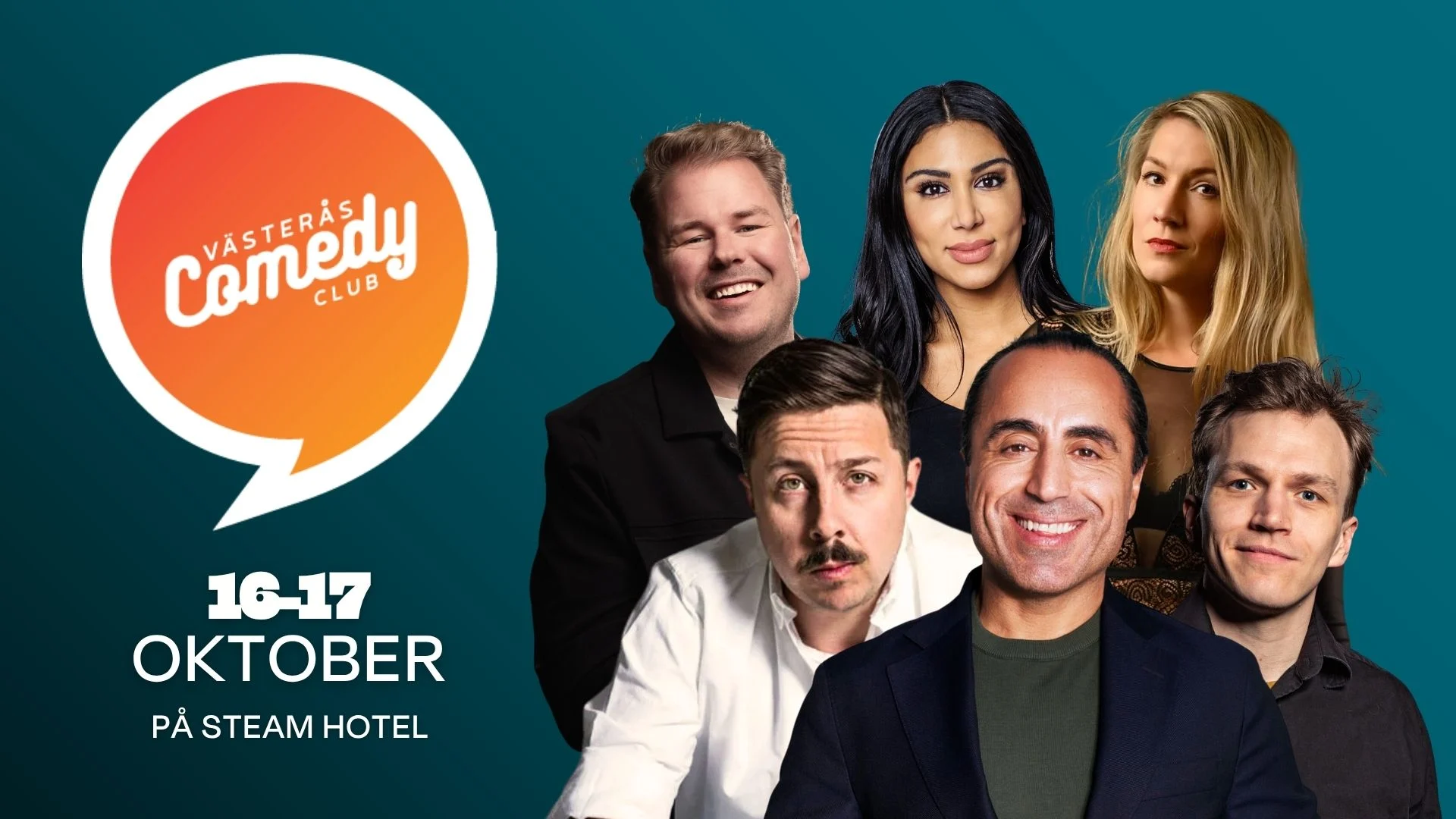 Västerås Comedy Club 16-17 oktober Standup med Västerås Comedy Club på Steam Hotel